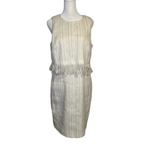 Karl Lagerfeld ivory & silver sleeveless dress size 8